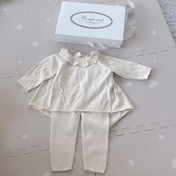 Bonpoint Girl's Outfit Cream Months Designer
